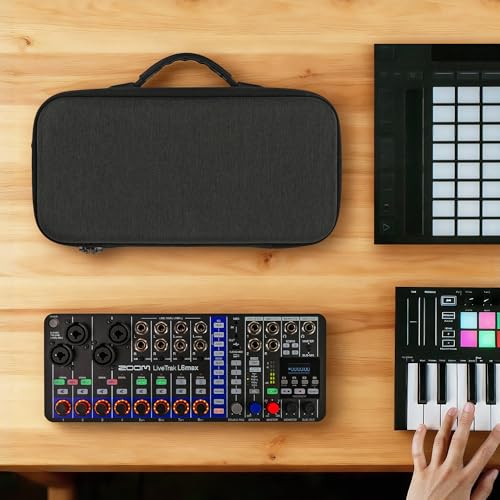 GEEKRIA Hard Shell Travel Case Compatible with Zoom LiveTrak L6max / L6max Digital Mixer, Audio Mixer Carrying Bag (Dark Gray) - style: For L6max