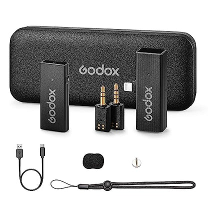 GODOX MoveLink Mini Kit1 Wireless Microphone System Lightning | 2.4GHz Noise Cancelling, 328ft Range, 1TX+1RX Lightning Receiver, For Vlogs Interview Conference Recording