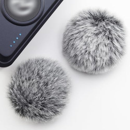 LEFXMOPHY for Hollyland Lark M2 Windscreen, Furry Wind Muff Deadcat Cover 2-Pack Grey - color: GREY
