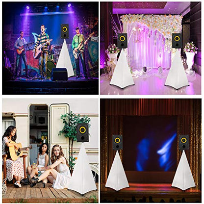 Dofilachy Speaker Stand Cover-DJ Bag with 360 Degree Cover, Speaker Tripod Scrim Cover for Speaker/Lighting with Free Travel Bag (One Pack-White) - color: One Pack-white
