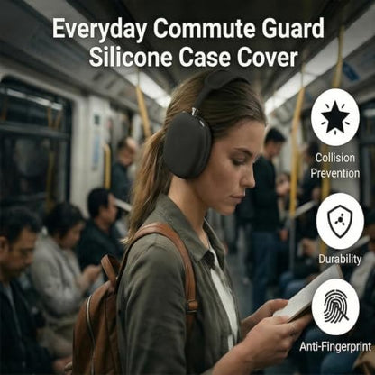 MOLOPPO Silicone Earcup Covers Compatible with AirPods Max 2/1, Black | Soft, Anti-Scratch, Ear Cup Protector, Washable, Sweatproof, Gym Accessories, For AirPods Max 2/1 - color: S-Black