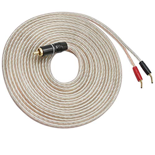 XMSJSIY RCA to Banana Pin Plug Speaker Wire,HiFi OFC Speaker (5 M) - size: 5 M