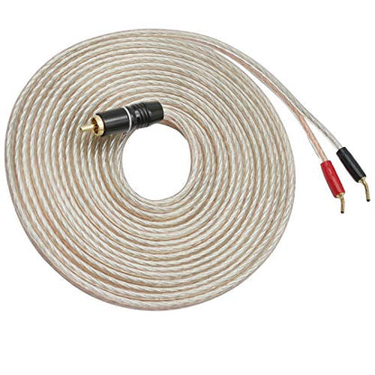 XMSJSIY RCA to Banana Pin Plug Speaker Wire,HiFi OFC Speaker (5 M) - size: 5 M