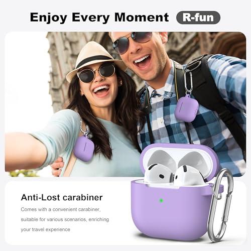 AirPods 4 Case with Cleaner Kit, Full Protective Soft Silicone Cover, Compatible with AirPods 4 Gen, Supports Wireless Charging, Purple, Nature Pattern - color: C Banana Violet