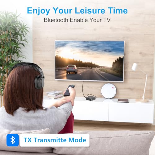 Bluetooth Transmitter for TV, Wireless Bluetooth Adapter for TV/PC/Speaker/Home Stereo (Optical, 3.5mm Aux, RCA), Pairs 2 Devices Simultaneously