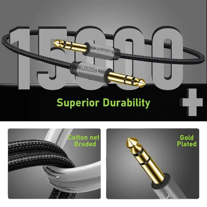 Quarter Inch TRS to TRS Cable - 20FT 6.35mm Balanced Stereo Audio AMP Cable 2Pack - Premium Jack 6.35mm Male to Male Audio Cord for Studio and Live Sound Equipment, Mixers, and Home Use - size: 20FT/6M