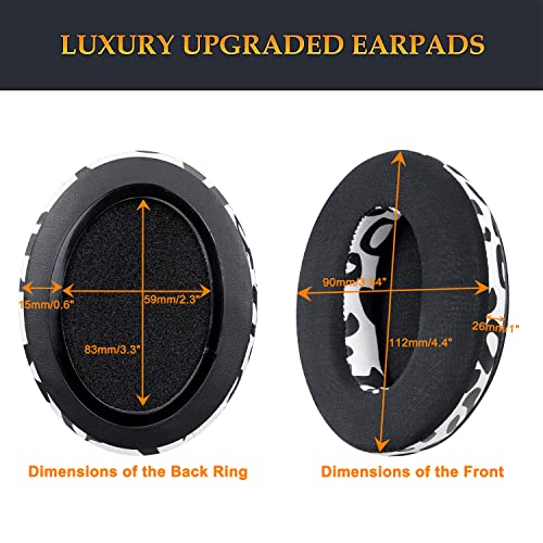 SOULWIT Earpads for ATH M50X/M40X, HyperX Cloud 2/3/Alpha, MDR-7506, Arctis 7/9/5/Nova 7/Pro Wired, G Pro X, Sennheiser HD280, Razer Kaira/Barracuda/Kraken Series, Turtle Beach Stealth,Cooling Gel-S L - color: Snow Leopard