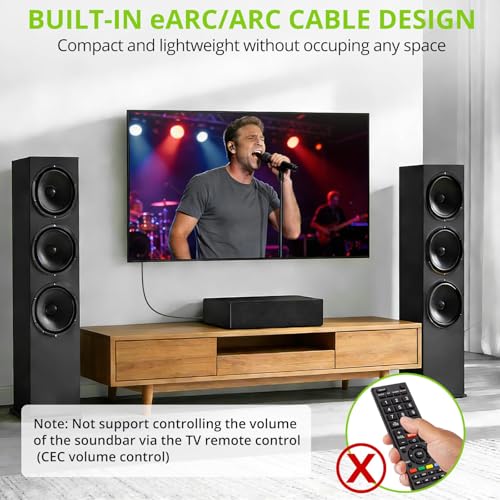 LiNKFOR eARC/ARC to Optical Audio Extractor Cable (1.5M/5ft), All-in-One HDMI ARC to TOSLINK Adapter, Supports 192KHz/24bit, DTS 5.1, Dolby Digital, Plug and Play for TV to Soundbar, Home Theater
