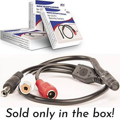 CCTV Microphone with Preamp, RCA Audio Out, 12V DC — Adjustable Gain — for DVR/NVR & IP Cameras (3Pack) - size: 3 Pack
