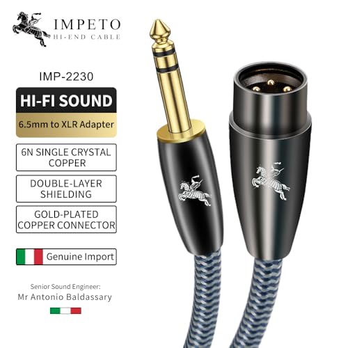 6.35mm (1/4") TRS to XLR Male Balanced Cable, 3M/9.8ft, for Mic, Mixer & Interface (1-Pack) - color: 6.35MM to XLR male, size: 9.8FT/3m