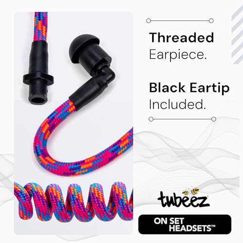 Tubeez Fabric-Coated Acoustic Tube Earpiece, Ninja Black | Black Ear Plugs, Walkie Talkie Use, Moisture-Blocking, Threaded Design, Fits Any Motorola Radio - color: Ninja Black