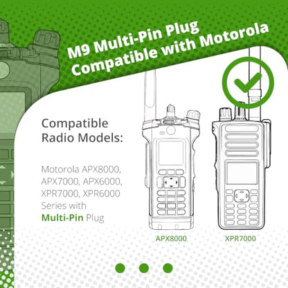 Arrowmax Speaker Mic Compatible with Motorola Radios APX-6000 XPR-7550e | Also Fits APX-8000/7000/4000 & XPR-7550/7350e, Shoulder Microphone with Clear Audio, Reinforced Cable, Rugged Build - size: 1 Piece