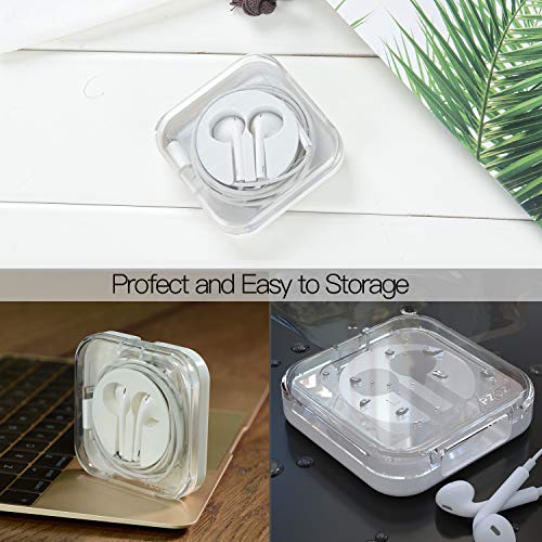 pzoz Earbuds Case Compatible for Apple iPhone/iPad/iPods EarPods, Earphones Cord Organizer Cover Wired Manager Holder Wrap Winder Mini Storage Carrying Cable Management (Earbuds)