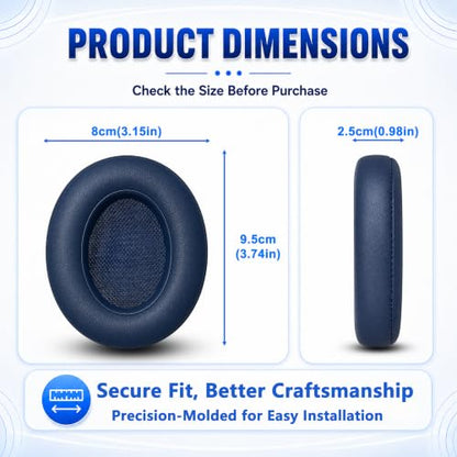 Replacement Ear Pads for Beats Studio 2 & Studio 3 (B0501, B0500) Wired & Wireless Headphones, Protein Leather Earpads Cushions with Memory Foam, Extra Thick Ear Cups,1 Pair (Blue) - color: Blue