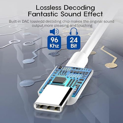 USB Type C to 3.5mm Headphone Jack Adapter 2 Pack | Compatible with iPhone 17 16 15 Pro/Pro Max/Plus, Compatible with Samsung Galaxy S26/S25/S24/S23/S22/S21 Ultra