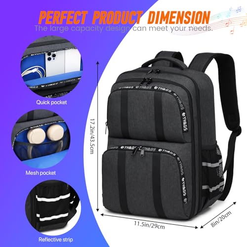 Audio Mixer Travel Case Bag, DJ Mixer Storage Backpack Compatible with RODECaster Pro, RODECaster Pro II, RC Duo, Podcast Mixer Case for Microphones and More Podcast Equipment