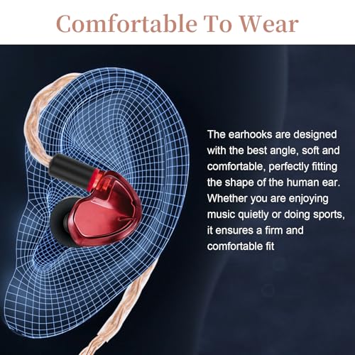 SE315 Earbuds Cable Replacement MMCX Audio Exchange Cord Compatible with SHURE SE215 SE846 SE425 SE535LTD-J SE315 and TIN T2 T2Pro T3 Earphones(Red)