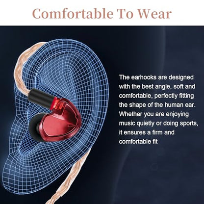 SE315 Earbuds Cable Replacement MMCX Audio Exchange Cord Compatible with SHURE SE215 SE846 SE425 SE535LTD-J SE315 and TIN T2 T2Pro T3 Earphones(Red)