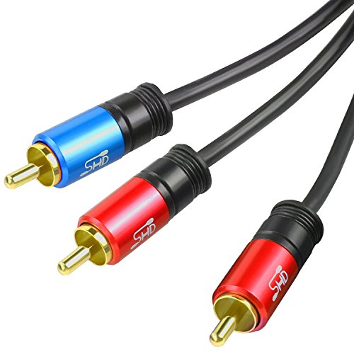 SHD RCA to 2RCA Subwoofer Cable Audio Cable 2RCA to 1RCA Bi-Directional RCA Y Adapter Premium Sound Quality Dual Shielded with Gold Plated Connectors-3Feet - size: 3Feet