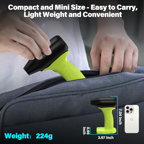 Compressed Air Duster, 130000RPM Air Blower for Ryobi 18V Battery, Cleaning Keyboard&PC 4 Gears Adjustable Wind Speed Cordless Jet Fan Dry Blower for Car,Home,Cleaning,Leaf(No Battery)