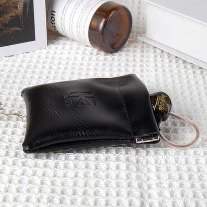 1PCS KBEAR BP01 in Ear Monitor Case for IEMS, Mini Portable PU Leather Headphones Case with Spring-loaded Closure for KZ ZS10 PRO, ZAR, ZAS, Earbuds, IEMs Cable, Eartips, Chargers (Black, Small- 1PCS) - size: SMALL - 1PCS