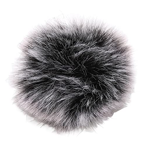 Microphone Windscreen, Foam Microphone Windscreen with Furry Windscreen, Furry Microphone Cover Noise Reduction, Soft Compact Microphone Windscreen Muff for Recording