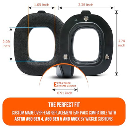 WC Freeze A50 - Cooling Gel Earpads for Astro A50 Gen 4, Gen 5 & A50X | Made by Wicked Cushions | Improved Durability, Thickness & Sound Isolation | Black - color: Black
