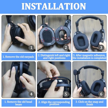 Adhiper Earpads &Headband for Astro A50 Gen 4 Gen5 A50X Headset,Cooling Gel | Mod Kit A50 Gen 4 Noise Cancelling Foam Ear Cushions,Durability Replacement Earpads,with 2 Headband,1 Pairs Earpads（Black） - color: Cooling Gel Black