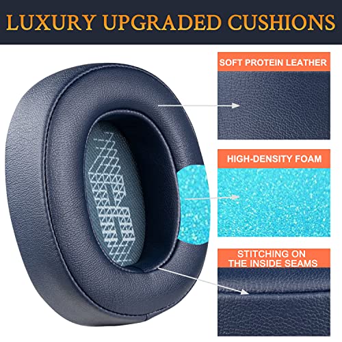 SOULWIT Professional Replacement Ear Pads for JBL Live 500BT/Live 500 BT Around-Ear Wireless Headphone, Earpads Cushions with Softer Protein Leather, Noise Isolation Foam - Navy Blue - color: Navy Blue