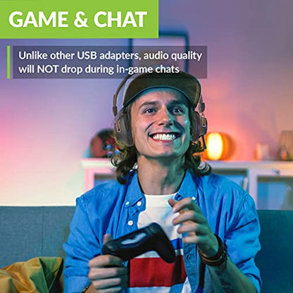 Avantree C519M - Clear Voice & Rich Background Sound, Low Latency Bluetooth Headphones with Mic & USB C Adapter for PS5 & Switch, Wireless Headset for PC Work & Gaming, 40H Playtime