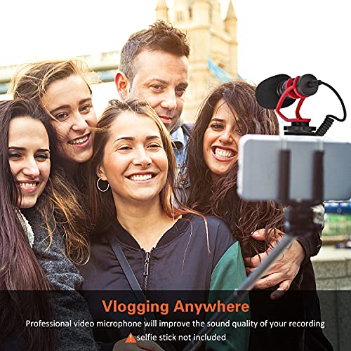 COMICA CVM-VM10II Universal Shotgun Microphone for Camera, iPhone, Android - color: Red