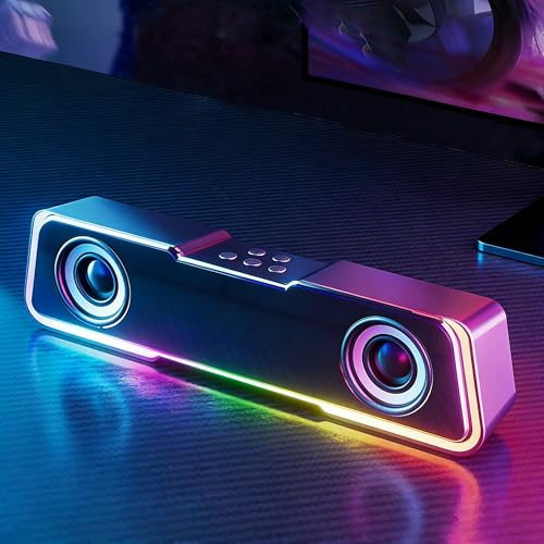 Compact USB Computer Sound Bar, Wired Desktop Speaker for Laptop and PC - color: Colorful