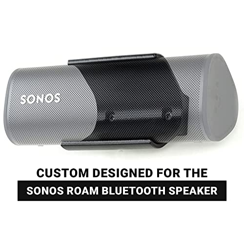 Spartan Mounts Compatible with SONOS Roam Bluetooth Speakers | Low Profile Wall Mount Anywhere Design for Home, Office, Studio, Garage, Dorm, Patio, Auto, Boat, Golf Cart - color: Black
