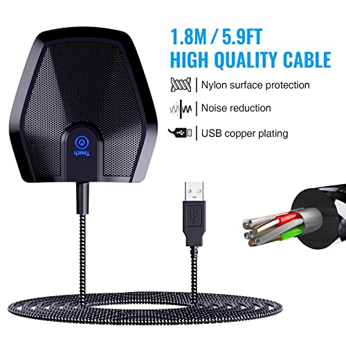 TONOR Conference USB Microphone, Omnidirectional Condenser PC Mic G11 | Condenser Mic, Compatible with 190 cm/74inch Cable, Windows and Mac, Desktop PC & Laptop for Teleconference, Court Reporter