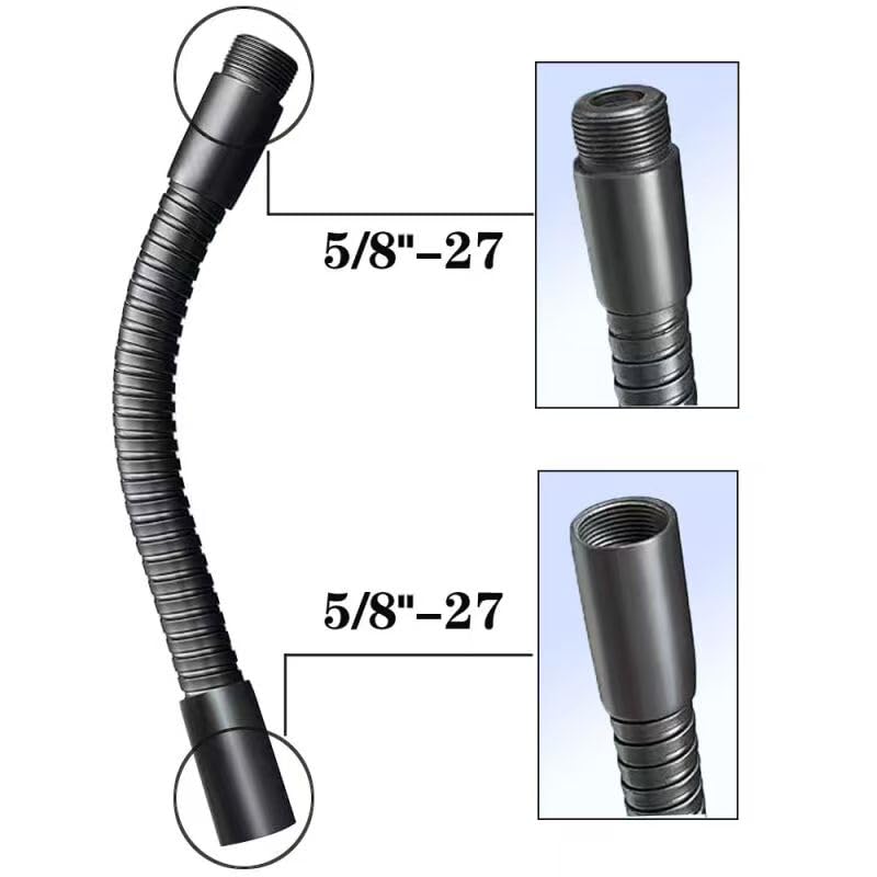 Microphone Stand for Podium Wall Mount with Flexible Gooseneck Arm 6inch Counterweight Base,Desk&Table Stands Multi-function DIY Holding Mic,Phone, Make-up Mirror Male 5/8&Female5/8 in Black.