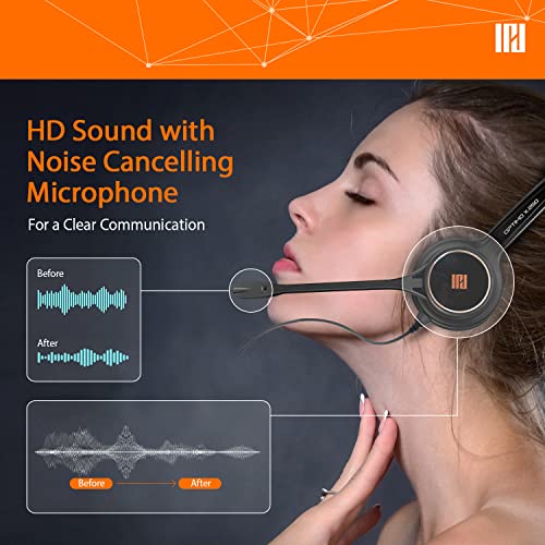 IPD IPH-250 Phone Headset with Noise Cancelling Microhone for Office and Call Center- Comapatible with Polycom VVX, Aastra,Avaya Digital, Nortel,Samsung,Mitel landline Phones. | Office and Call Center, Compatible with Polycom VVX, Aastra, Avaya Digital, N