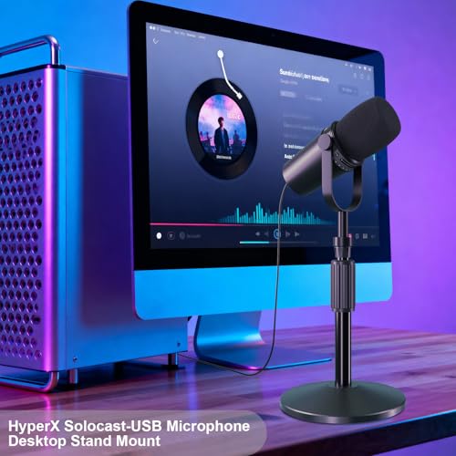 Desktop Mic Stand,Adjustable Height Podcast Microphone Stand with Mic Clip 3/8" to 5/8" Adapter,for Shure MV7 |MV7+ |MV7X XLR,Fifine AM8 |K688 |XR&USB,PM1 XLR,Razer Seiren V2|V3