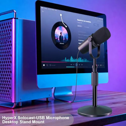 Desktop Mic Stand,Adjustable Height Podcast Microphone Stand with Mic Clip 3/8" to 5/8" Adapter,for Shure MV7 |MV7+ |MV7X XLR,Fifine AM8 |K688 |XR&USB,PM1 XLR,Razer Seiren V2|V3
