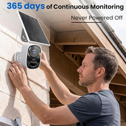 2 Pack 2.4G&5G Solar Security Cameras Wireless Outdoor with Free Cloud - color: White - 2 Pack 2.4G&5G Solar Panel Camera