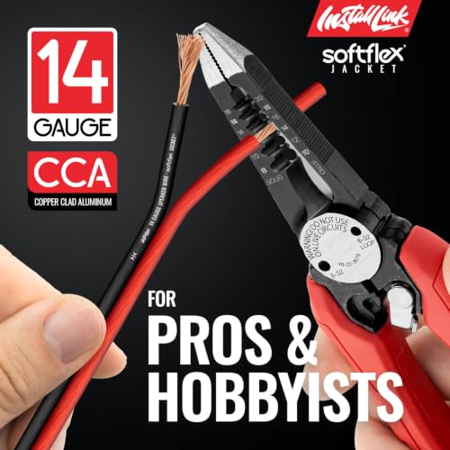 Install Link 14 AWG Gauge Speaker Wire (100 Feet) Car or Home Theater (CCA) | 14/2 Speaker Cable, 2-Conductor, Frosted Red/Black, Easy Strip, Polarity ID, for Car Audio & Home Stereo - size: 100 Feet