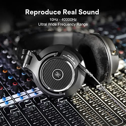 OneOdio Monitor 80 Professional Open-Back Studio Headphones, 250 Ohm Hi-Res | 250-ohm open-back design with velour earmuffs for mixing, mastering, editing and professional studio monitoring