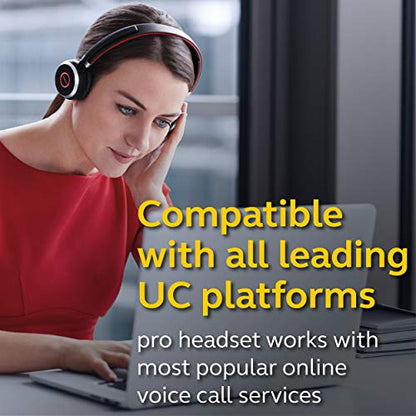 Jabra Evolve 65 UC Wireless Headset, Stereo – Includes Link 370 USB Adapter – Bluetooth Headset with Industry-Leading Wireless Performance, Passive Noise Cancellation, All Day Battery, Stereo Speaker - size: Dual-ear, USB-A Dongle, style: All Platforms
