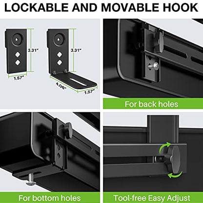 USX MOUNT Soundbar Mount Sound Bar TV Mount for Mounting Above or Under TV, Sound Bar Mount Up to 13.2 lbs, Two Removable and Lockable Hooks for Back or Bottom Holes - size: Soundbar Mount up to 13.2 lbs