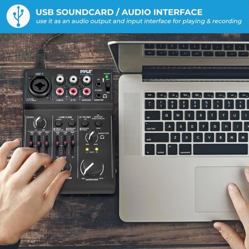 3 Channel Bluetooth Audio Mixer - DJ Sound Controller Interface with USB Soundcard for PC Recording, XLR, 3.5mm Microphone Jack, 18V Power, RCA Input/Output for Professional and Beginners - PAD30MXUBT - style: 3 Channel Bluetooth