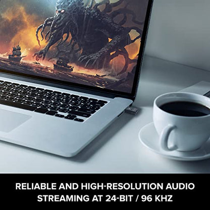 Creative BT-W5 Smart Bluetooth 5.3 Audio Transmitter with aptX Adaptive, High-Resolution 24-bit / 96 kHz Audio, Device-Switching Function, Works with PC/Mac/Gaming Consoles - color: Smart Bluetooth 5.3 Audio Transmitter