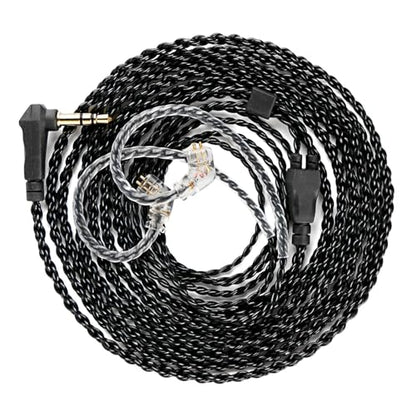 KZ ZS10 Pro IEM Cable, 2 Meter Long in Ear Monitor Cable, CCZ C01 4N OFC Upgraded Earbuds Cord for ZSN PRO X, Castor, EDX PRO, ZS12 PRO X, ZS10 PROX, ZAR,ZAS, CCA CRA (2m, QDC-Pins Without Mic, Black) - size: 2m, style: QDCpins-Without Mic