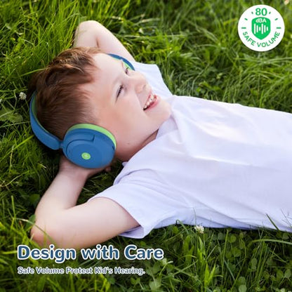 iClever BTH20 Active Noise Cancelling Headphones for Kids Toddler Travel | SafeSound Tech3.1, 60H Play Time, USB C AUX Cable, Award-Winning Kids Bluetooth Wireless Headphones for Boys/Girls/Autism - color: Blue