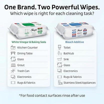Sleepy Easy Clean XL Multi Surface Cleaning Wipes (100 Count) – Natural Vinegar & Baking Soda Formula – Jumbo 8"x8" All Purpose Wet Wipes for Kitchen, Bathroom, Glass & Electronics – No Streak - size: 1 Count (Pack of 100)