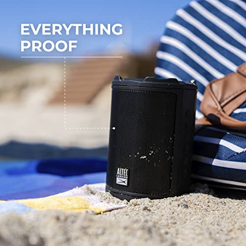 Altec Lansing - HydraMotion Wireless Bluetooth Speaker with 360 Degree Sound, Portable IP67 Waterproof for Outdoors, Shockproof, Snowproof, Everything Proof, 12 Hour Playtime (Black) - color: Black