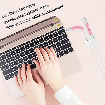 Charger Cable Protectors for iPhone 17 16 USB C Charging Cord Savers 35 PCS with Cable Clips 4 PCS, Silicone Cord End Identifiers for Headphone Laptop Cell Phone Accesories